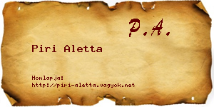 Piri Aletta névjegykártya